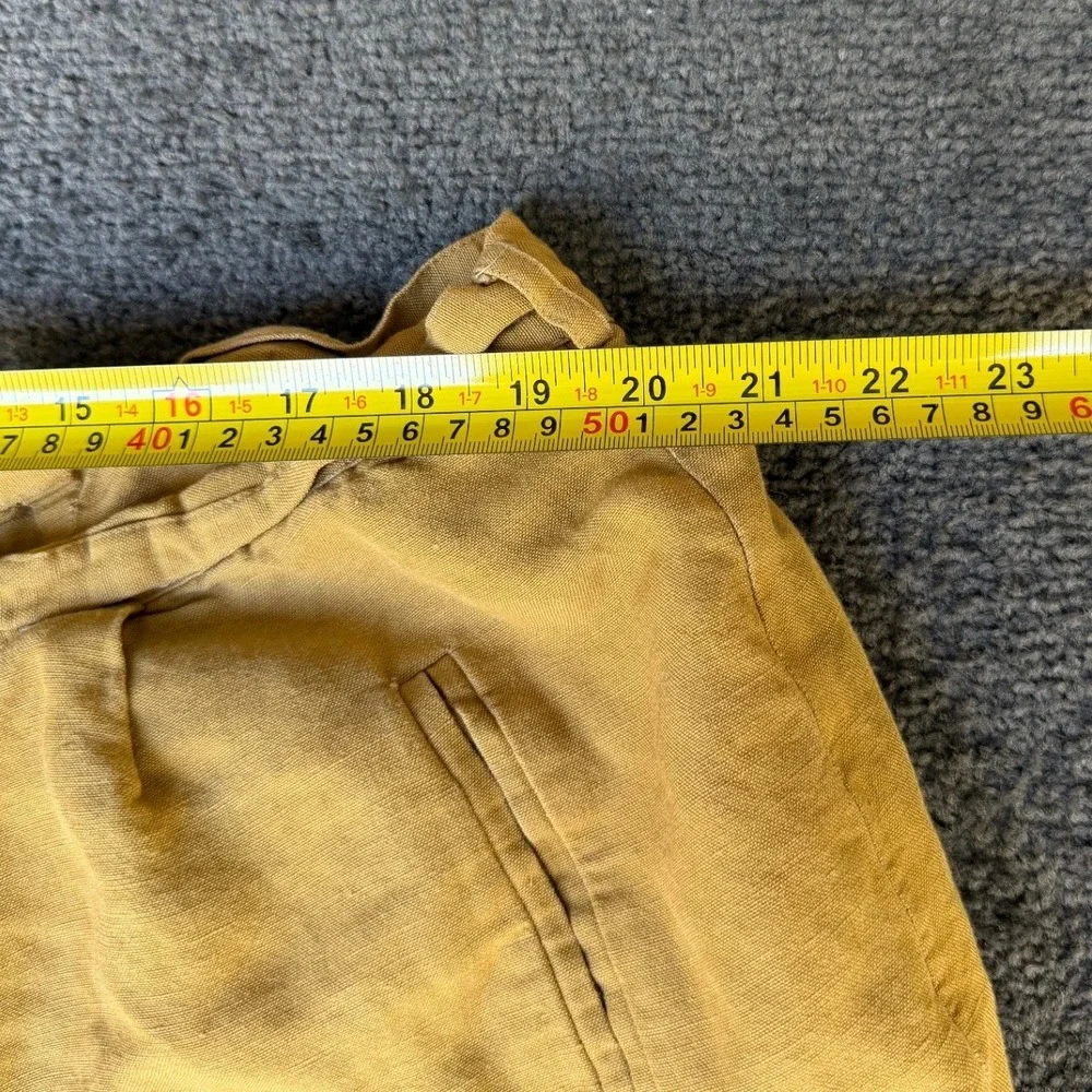Lane Bryant Designs & Co Mustard Yellow Linen‎ Blend Tapered Pants Plus Size 24